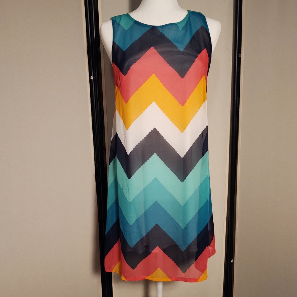 Gabrielle Rocha Zig Zag Pattern Dress - Sz. M